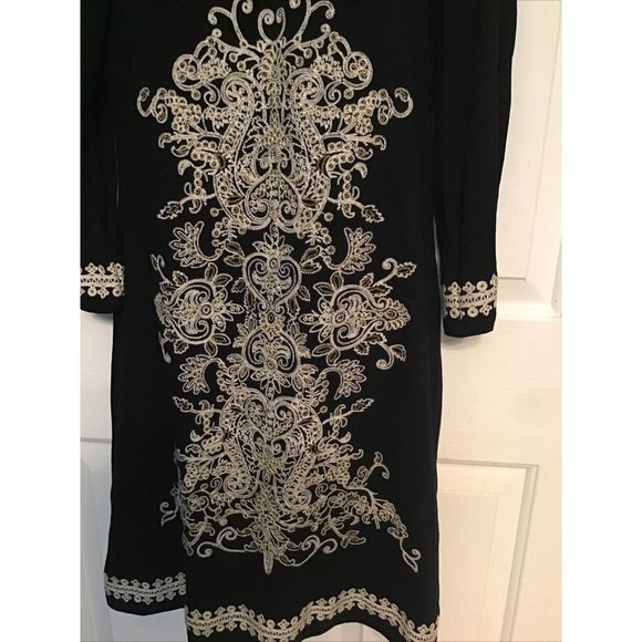 INC International Concepts Women's Dress Small Petite Black Embroidered - Picture 6 of 6
